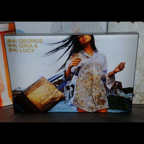 Compras Mal interior Frameless Dupla Face Quadro Têxtil LED Light Box Alumínio impressão de gráficos